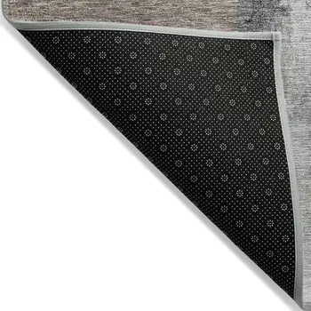 3' X 5' Brown Black And Gray Abstract Washable Indoor Outdoor Area Rug