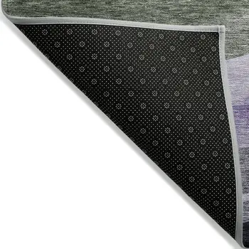 5' X 8' Artichoke Green Green And Black Abstract Washable Indoor Outdoor Area Rug
