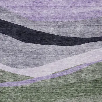 8' X 10' Artichoke Green Green And Black Abstract Washable Indoor Outdoor Area Rug