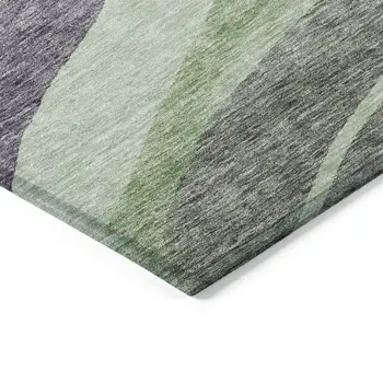 8' X 10' Purple And Green Abstract Washable Indoor Outdoor Area Rug