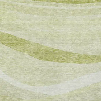 5' X 8' Artichoke Green And Ivory Abstract Washable Indoor Outdoor Area Rug