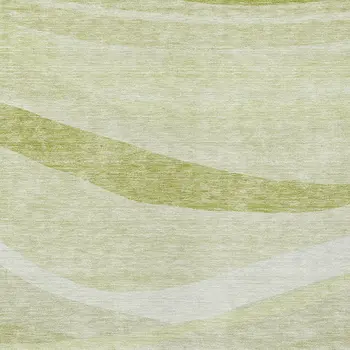 10' X 14' Artichoke Green And Ivory Abstract Washable Indoor Outdoor Area Rug