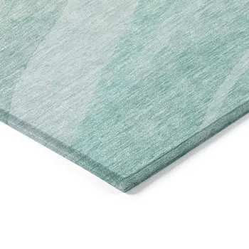 5' X 8' Aqua And Sky Blue Abstract Washable Indoor Outdoor Area Rug