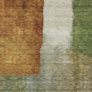 8' X 10' Green Copper And Beige Abstract Washable Indoor Outdoor Area Rug