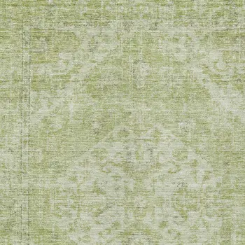5' X 8' Sage And Ivory Oriental Washable Indoor Outdoor Area Rug