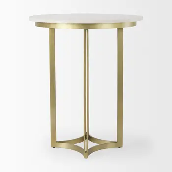 36" Gray Marble Pedestal Base Round Top Dining Table