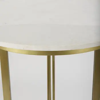 36" Gray Marble Pedestal Base Round Top Dining Table