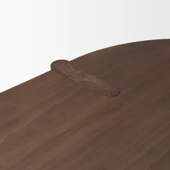 91" Brown Wood Oval Dining Table