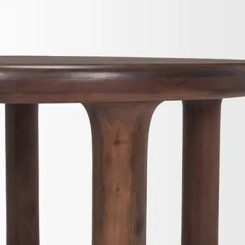 48" Brown Solid Wood Round Top Dining Table