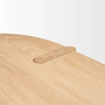 91" Light Brown Wood Oval Dining Table