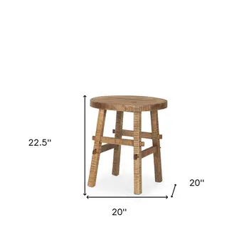 23" Brown Distressed Solid Wood End Table