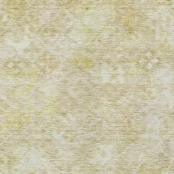 8' X 10' Wheat And Light Yellow Floral Washable Indoor Outdoor Area Rug
