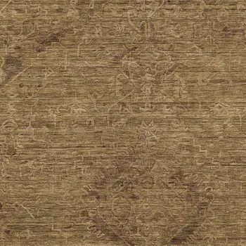 10' X 14' Brown And Tan Floral Washable Indoor Outdoor Area Rug