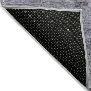 8' X 10' Blue And Gray Floral Washable Indoor Outdoor Area Rug