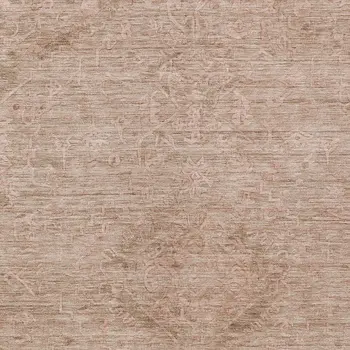 9' X 12' Coral And Tan Floral Washable Indoor Outdoor Area Rug