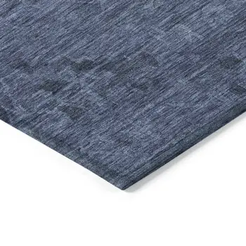8' X 10' Navy Blue And Charcoal Floral Washable Indoor Outdoor Area Rug