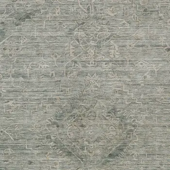 3' X 5' Sage And Beige Floral Washable Indoor Outdoor Area Rug