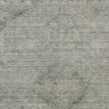 10' X 14' Sage And Beige Floral Washable Indoor Outdoor Area Rug