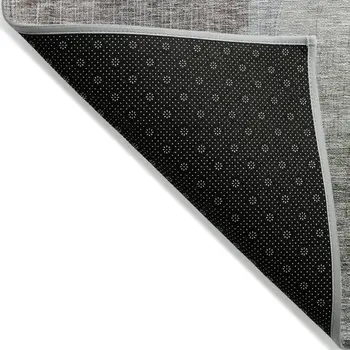 10' X 14' Brown Green And Blue Abstract Washable Indoor Outdoor Area Rug