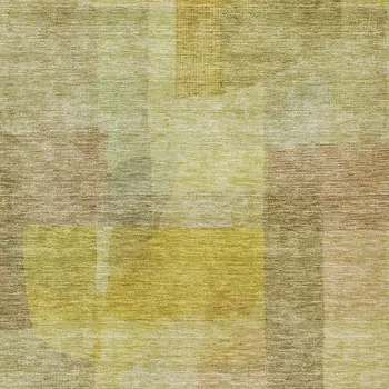 5' X 8' Gold Green And Brown Abstract Washable Indoor Outdoor Area Rug