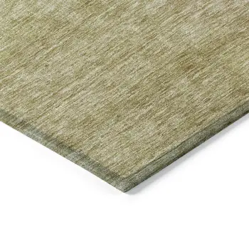 8' X 10' Gold Green And Brown Abstract Washable Indoor Outdoor Area Rug