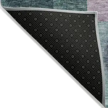 9' X 12' Green Copper And Purple Geometric Washable Indoor Outdoor Area Rug