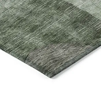 9' X 12' Olive Green Charcoal And Purple Geometric Washable Indoor Outdoor Area Rug