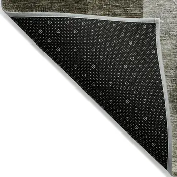 8' X 10' Taupe Gray And Charcoal Geometric Washable Indoor Outdoor Area Rug