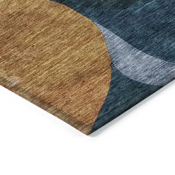 8' X 10' Green Pink And Teal Blue Abstract Washable Indoor Outdoor Area Rug