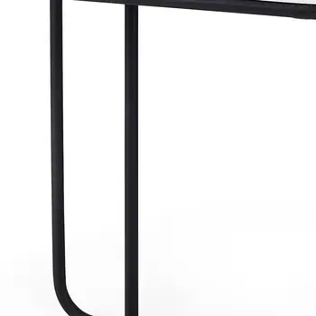 23" Black And White Marble and Metal C Table End Table