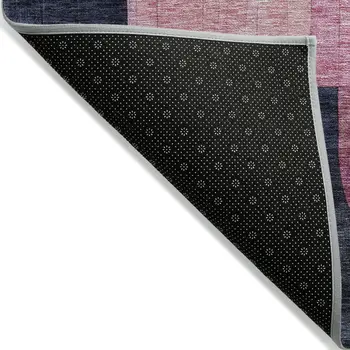 3' X 5' Green Copper And Pink Abstract Washable Indoor Outdoor Area Rug