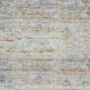 3' X 5' Copper Blue And Green Striped Washable Indoor Outdoor Area Rug