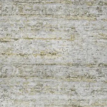 8' X 10' Taupe Ivory And Green Striped Washable Indoor Outdoor Area Rug