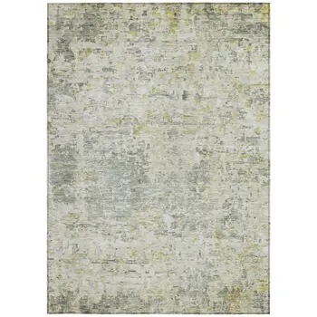 9' X 12' Sage Charcoal And Ivory Abstract Washable Indoor Outdoor Area Rug