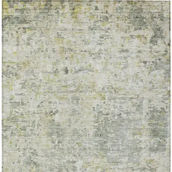10' X 14' Sage Charcoal And Ivory Abstract Washable Indoor Outdoor Area Rug