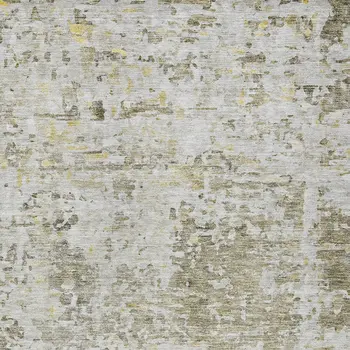 8' X 10' Taupe Light Yellow And Ivory Abstract Washable Indoor Outdoor Area Rug