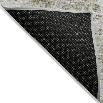 10' X 14' Taupe Light Yellow And Ivory Abstract Washable Indoor Outdoor Area Rug