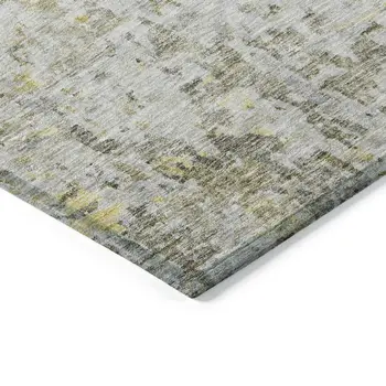10' X 14' Taupe Light Yellow And Ivory Abstract Washable Indoor Outdoor Area Rug