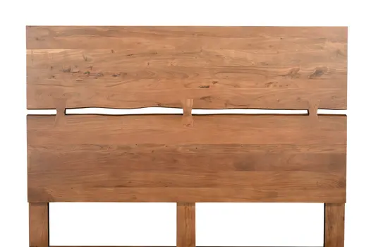 Brown Live Edge Bow Joint Solid Wood King Bed Frame
