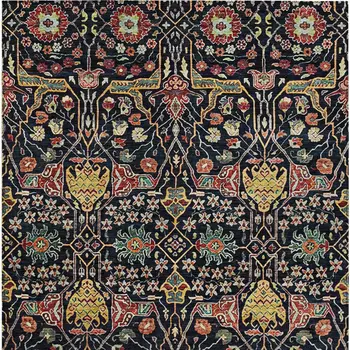 3' X 5' Black Red And Gold Floral Washable Indoor Outdoor Area Rug