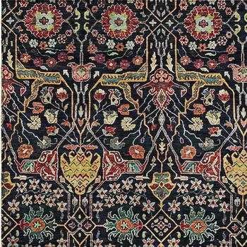 3' X 5' Black Red And Gold Floral Washable Indoor Outdoor Area Rug