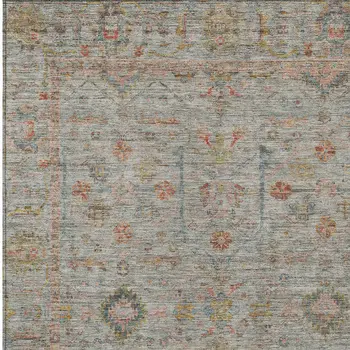 3' X 5' Taupe Terra Cotta And Tan Floral Washable Indoor Outdoor Area Rug