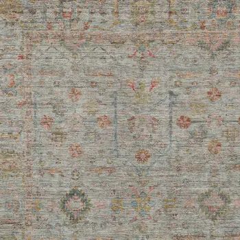 5' X 8' Taupe Terra Cotta And Tan Floral Washable Indoor Outdoor Area Rug
