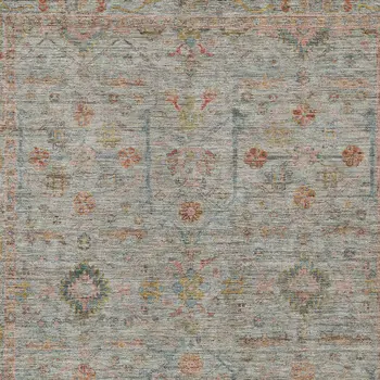 8' X 10' Taupe Terra Cotta And Tan Floral Washable Indoor Outdoor Area Rug