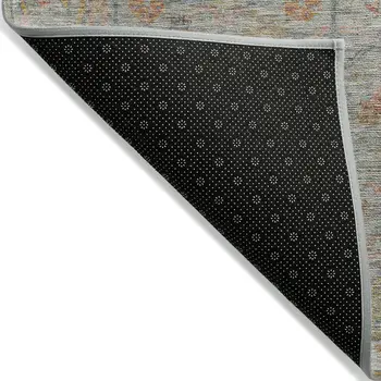 9' X 12' Taupe Terra Cotta And Tan Floral Washable Indoor Outdoor Area Rug