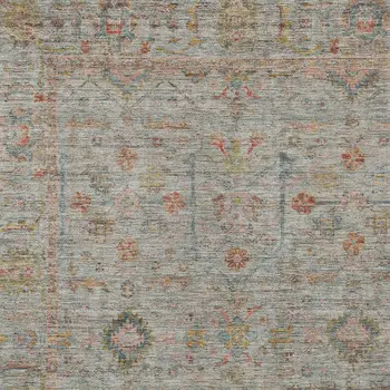 9' X 12' Taupe Terra Cotta And Tan Floral Washable Indoor Outdoor Area Rug