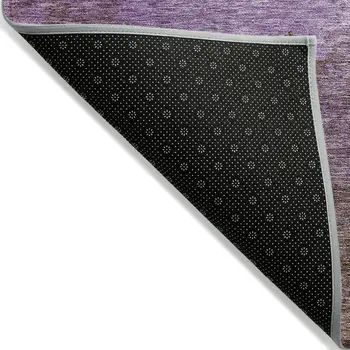 5' X 8' Lavender Brown And Ivory Abstract Washable Indoor Outdoor Area Rug