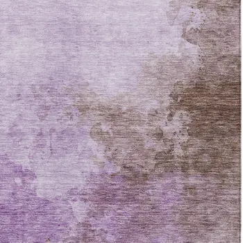10' X 14' Lavender Brown And Ivory Abstract Washable Indoor Outdoor Area Rug