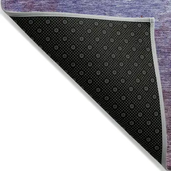 5' X 8' Purple And Lavender Abstract Washable Indoor Outdoor Area Rug