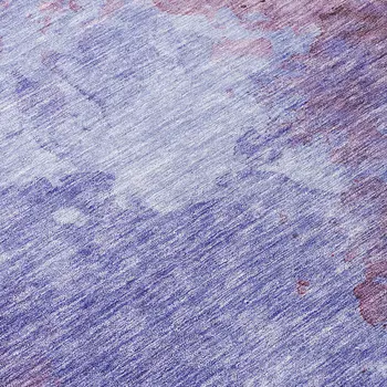 8' Purple And Lavender Round Abstract Washable Indoor Outdoor Area Rug